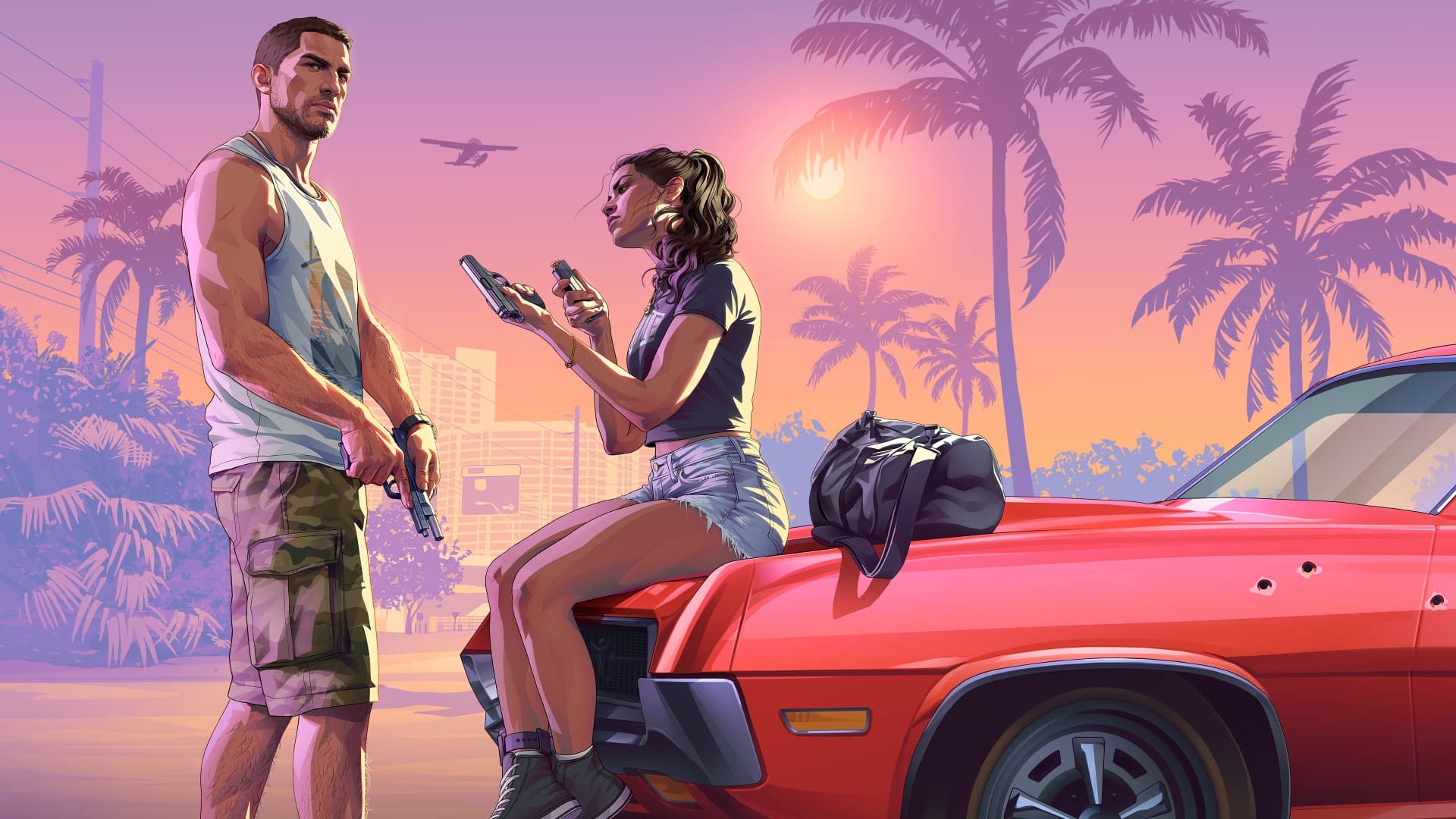 Jason and Lucia locked and loaded in Grand Theft Auto VI